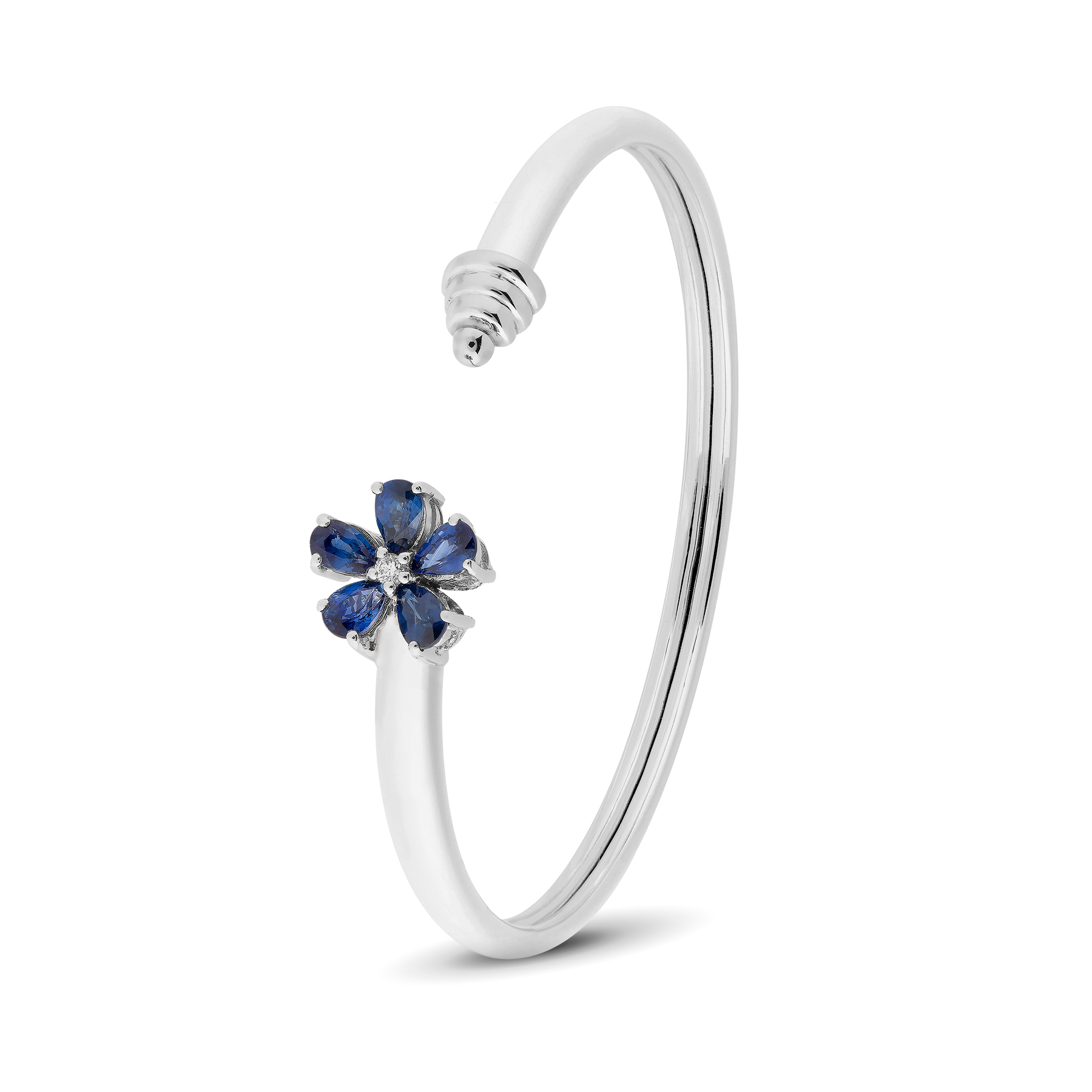 Sapphire Flower White Gold