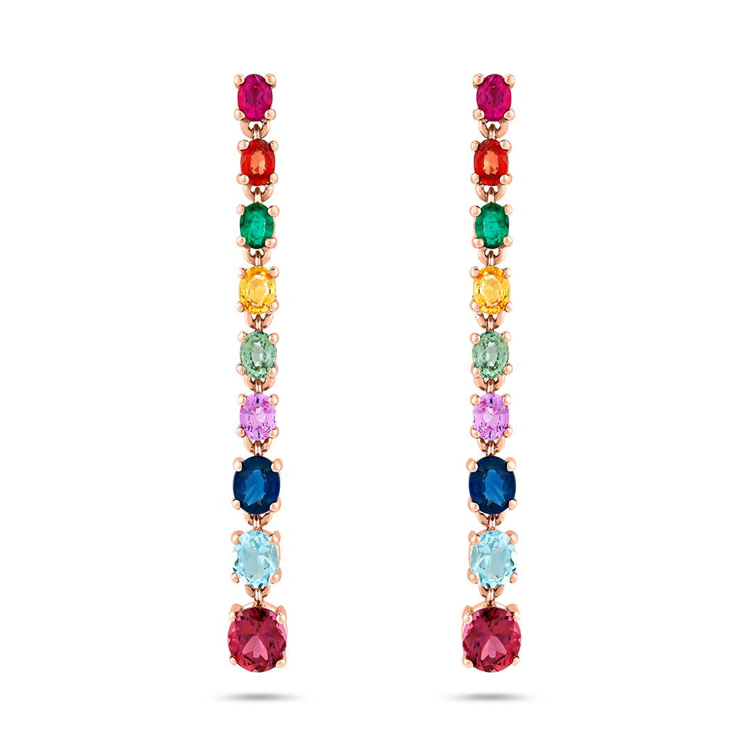 Rainbow Rose Dangle