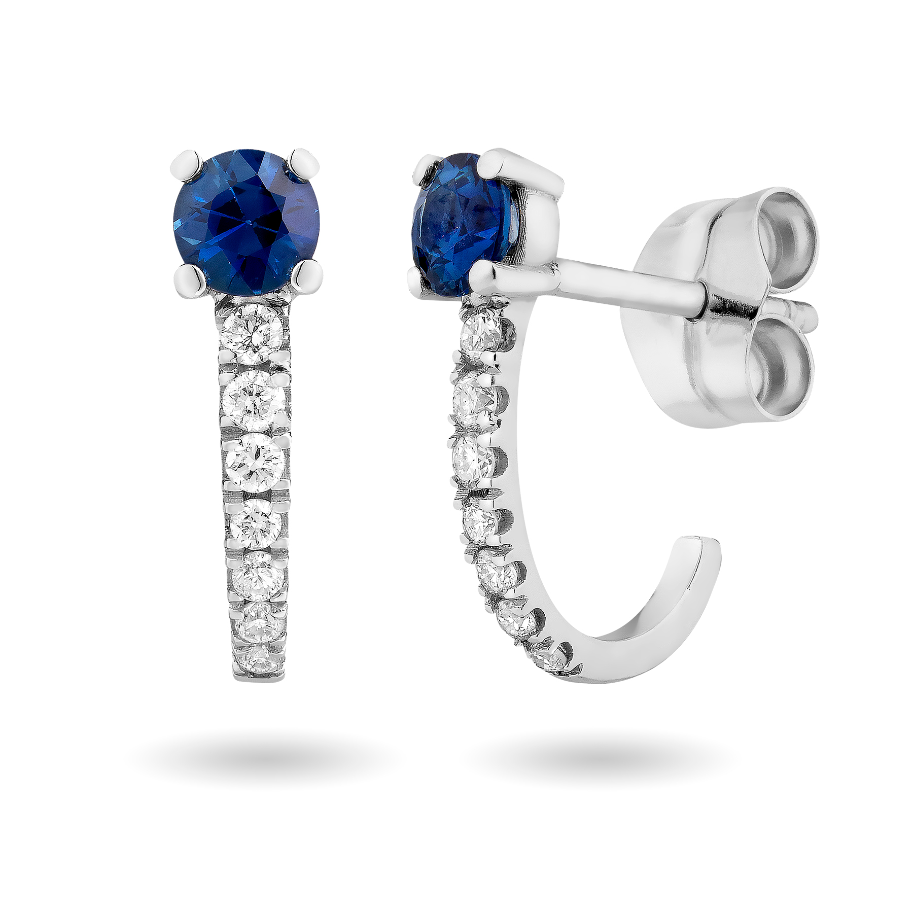 Sapphire Semi-Hoops